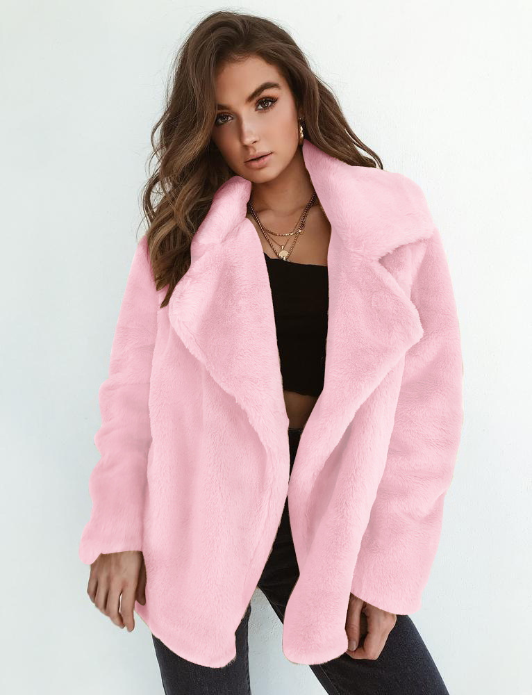 Women's Clothing Fur Coat Winter Plush Coat Soft Women Suit Collar Warm Coat Casual Women Coat_voghion.com