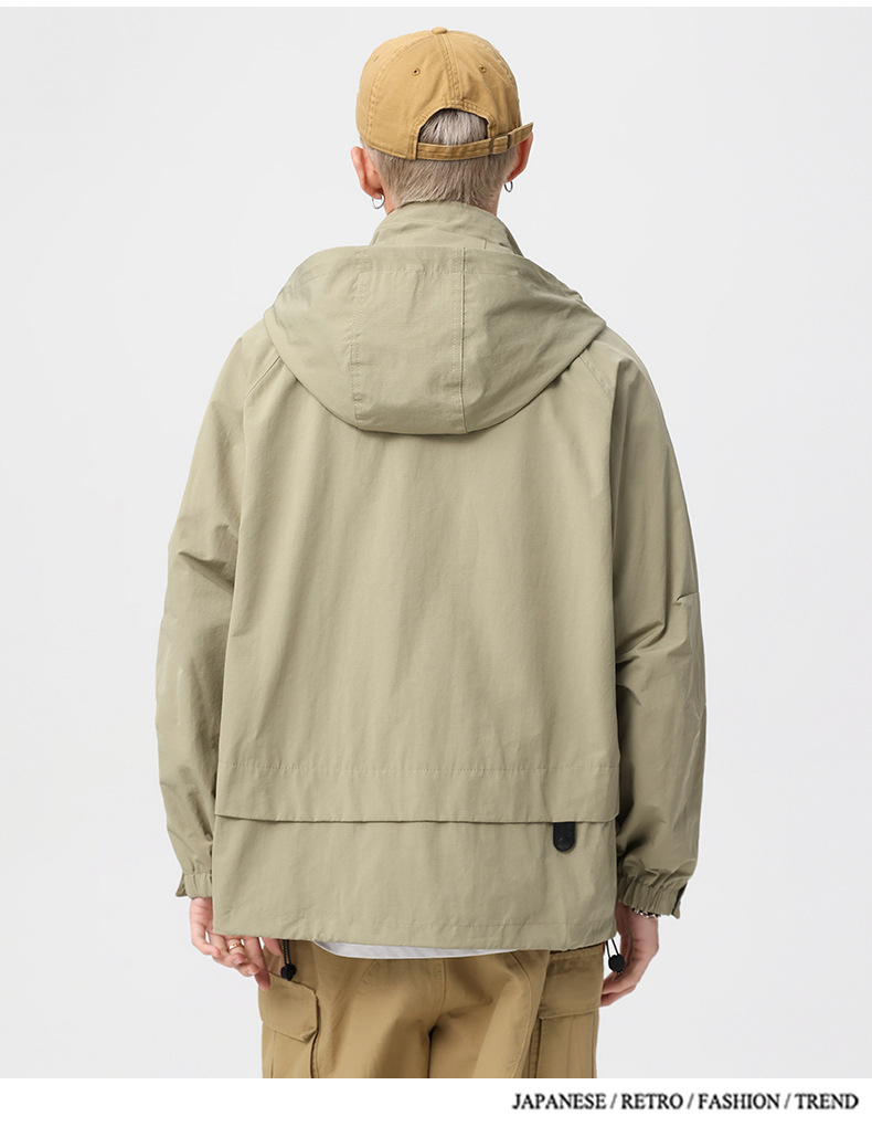 Giacca con cappuccio da uomo stile americano autunno primavera_voghion.com