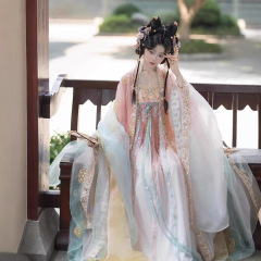 大唐漢服小王女斉胸殿下唐風貴妃華麗スカート刺繍日常超仙時代芙蓉園