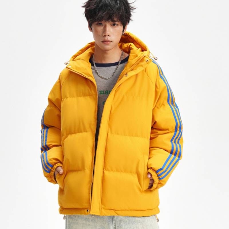 Tres barras transfronterizas chaqueta de algodón de plumón hombre y mujer rayas de invierno chaqueta de algodón de estilo de colegial chaqueta de pan grueso chaqueta de moda