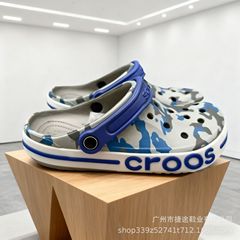 2025新款迷彩贝雅男女情侣沙滩洞洞鞋防滑凉拖鞋时尚透气轻便批发