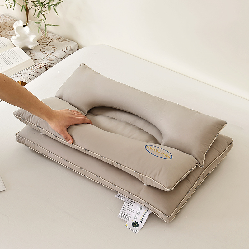 Factory Direct Sales Pure Cotton Double-Layer Two-In-One Machine Washable Pillow Core Pure Cotton Anti-Traction Ear Protection Sleep Pillow Whole Head