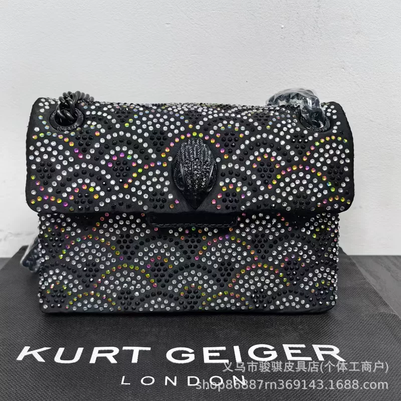 Новая орлица на крышке британский Kurt Geiger сумка через плечо фан-форма черная горячая царапина высокая ценность фабрика
