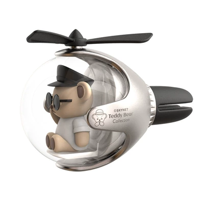 Air Freshener Flying Ball Car: Car ornaments - flying-ball-car-air-freshenerfun-ornament-odor-eliminator-fragrance-enhancer-teddy-silver
