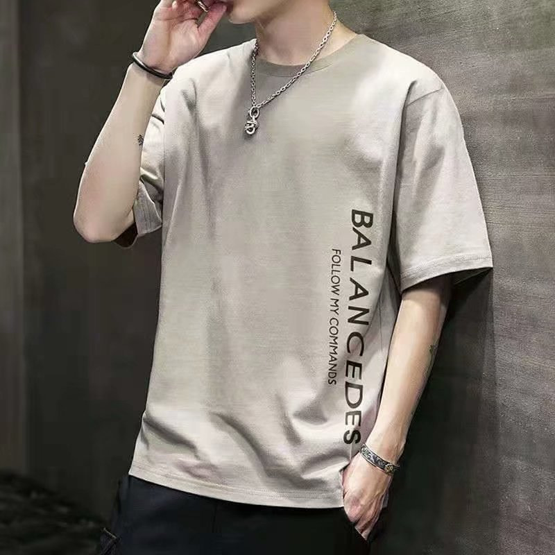 Teenagers Men's Short-sleeved T-shirt 2022 New Summer Fashion Korean Loose Base Shirt Clothes T-shirt plus size