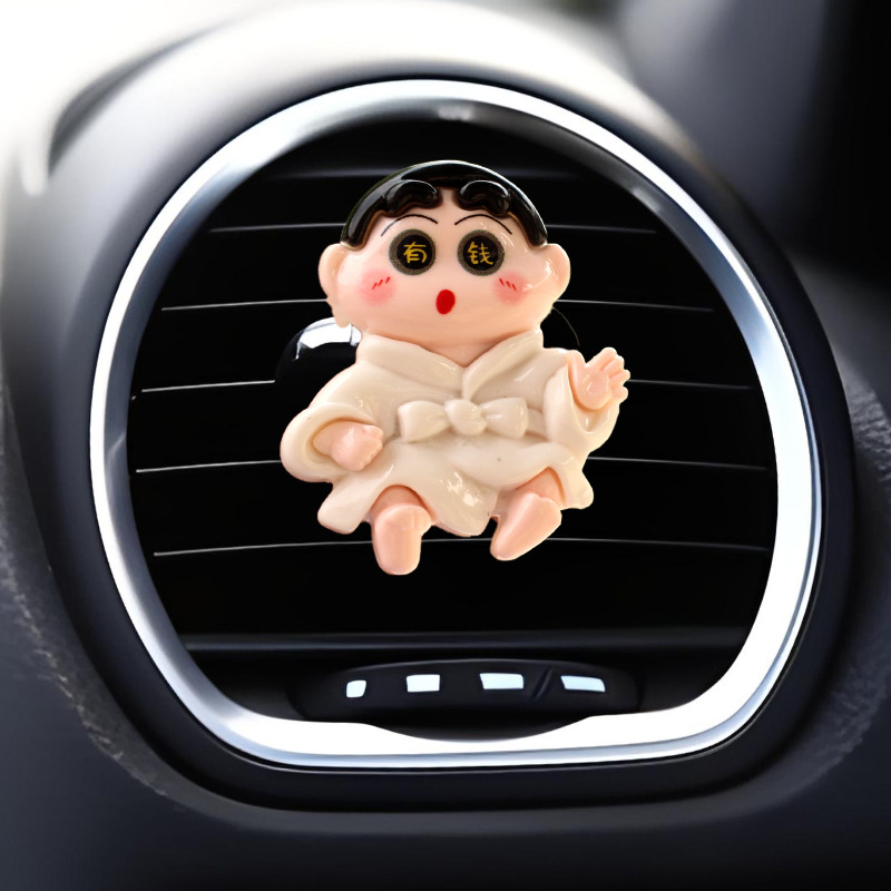 Vehículo de ventilación pequeña cabeza grande pequeña nueva fragancia perfumes de automóviles dibujos animados adornos artículos de decoración artículos de automóviles