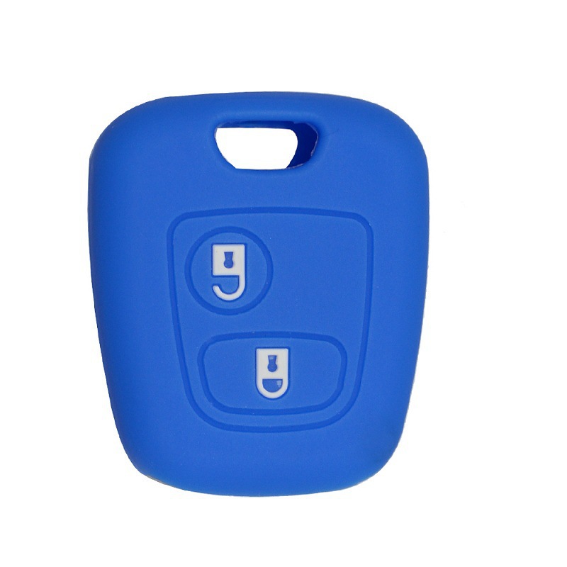 适用标致206直板2键硅胶钥匙套雪铁龙锁匙包Citroen毕加索遥控套