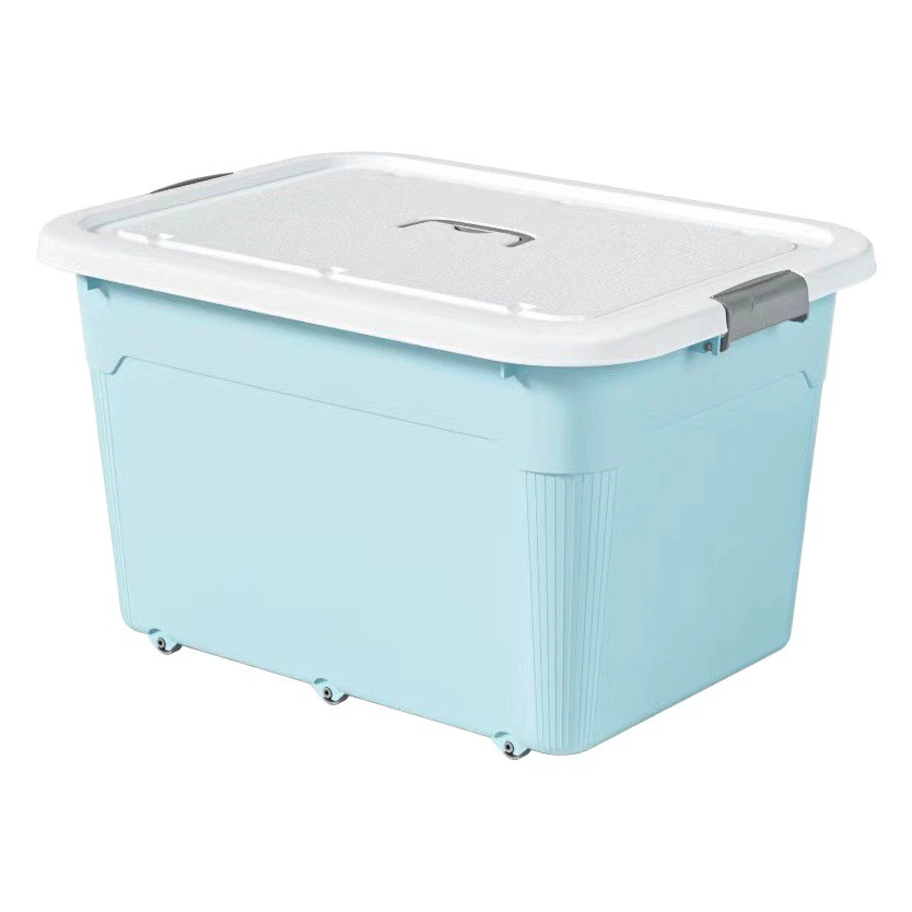 Ящик для хранения Влагостойкий пластиковый негабаритный ящик для хранения с крышкой Ящик для хранения бытовых общежитий Ящик для хранения игрушек для одежды