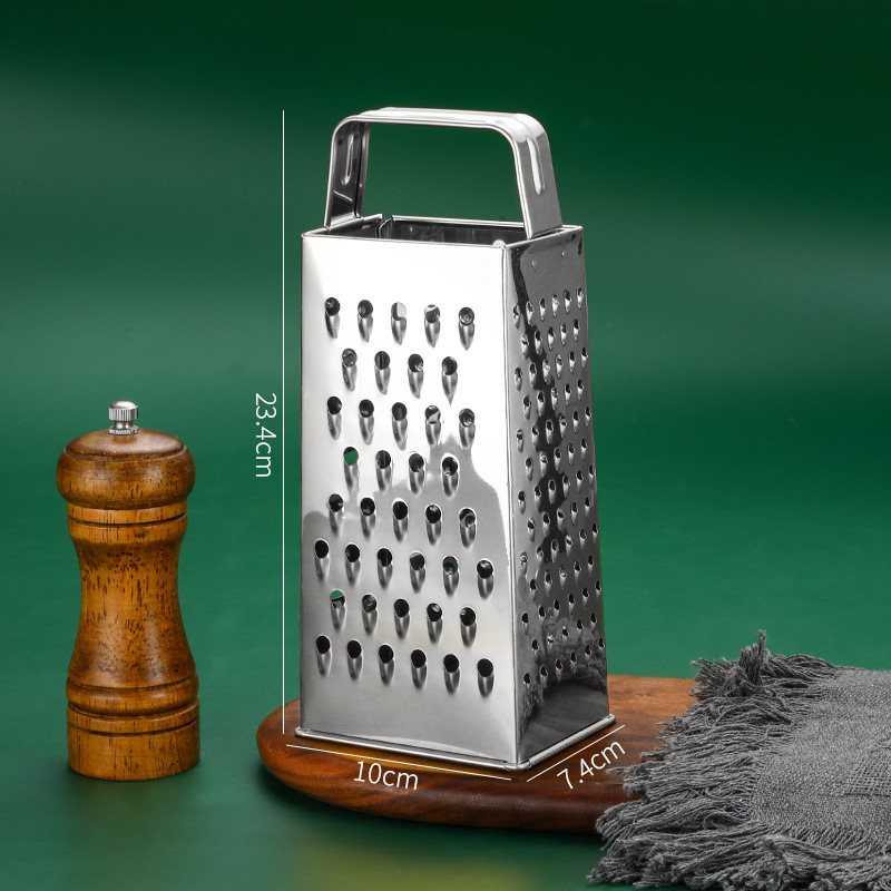 Rallador multifuncional de cuatro lados dorado de acero inoxidable, rallador de rodajas de jengibre de frutas y verduras para el hogar, rallador de queso