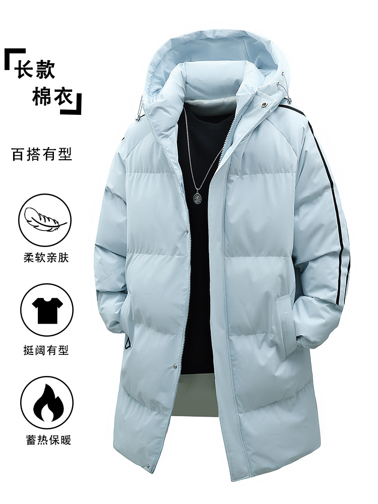 Cardigan largo algodón con capuzas marca de moda masculina algodón grueso suelto ropa de invierno de hombre algodón abrigo