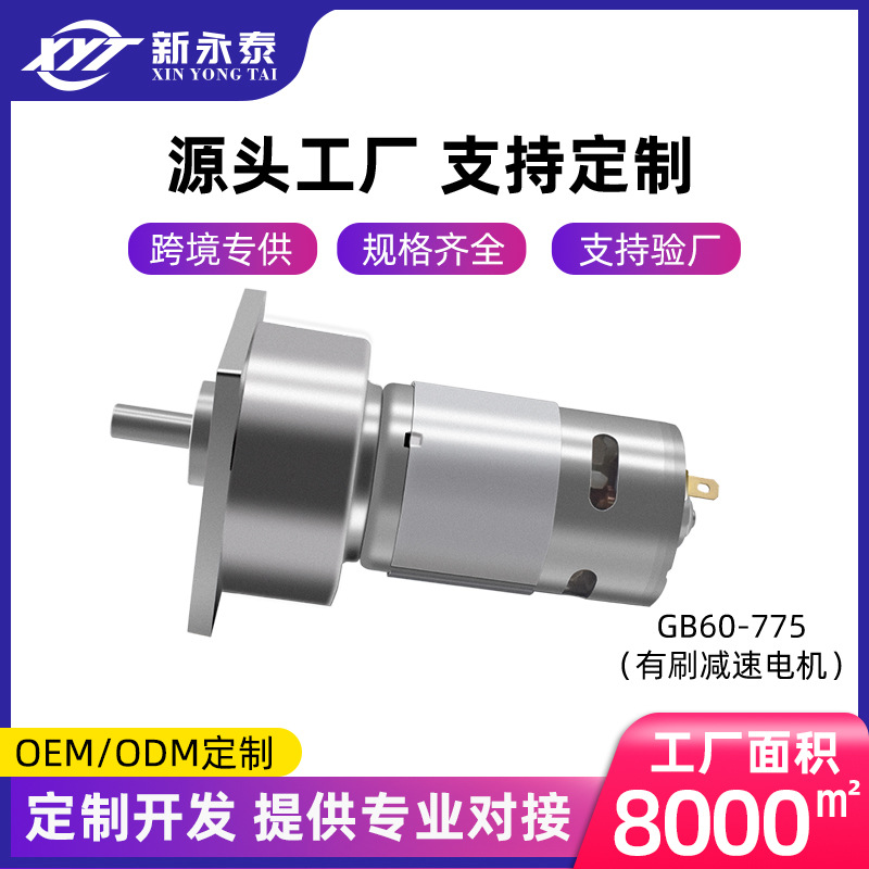 GB60-775 속도 제어 모터 12v 마이크로 모터 28W 대형 토크 24v DC 기어 모터를위한 국경 특수