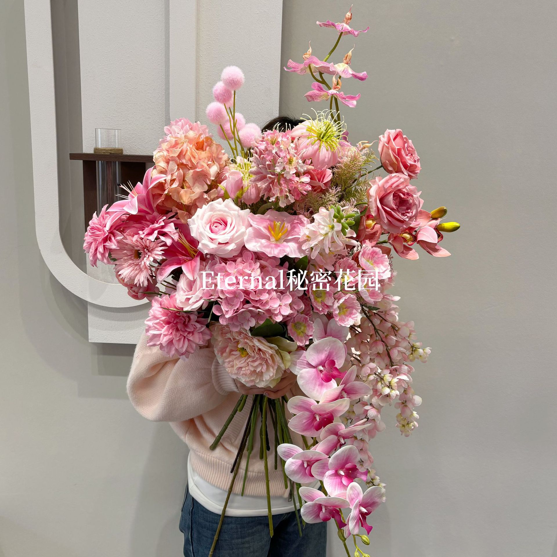 深粉仿真花芭比粉婚庆婚礼堂玫粉色系背景路引插花装饰假绢花批发
