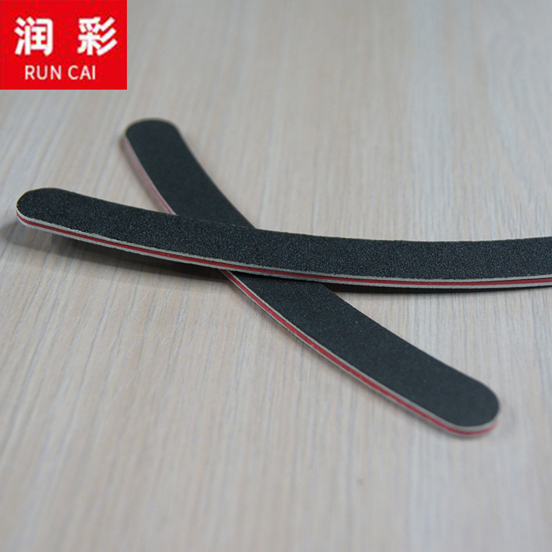 Red Core Black Sand Nail File 17.8*1.9*0.4cm Curved File Nail File Manicure Tool Nail File