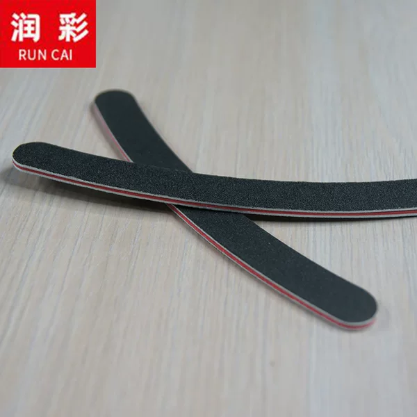 Red Core Black Sand Nail File 17.8*1.9*0.4cm Curved File Nail File Manicure Tool Nail File