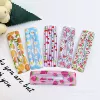 Oil dripping printed fruit flower square clip 5cm mixed single
