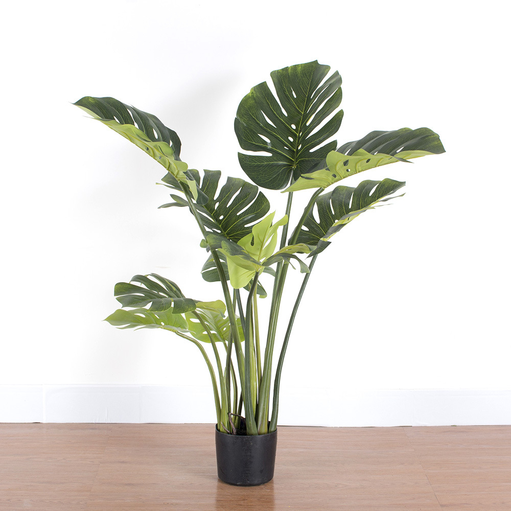 Fábrica de árboles artificiales Venta caliente decoración de plátano artificial planta verde artificial en maceta comercial decoración suave árbol artificial