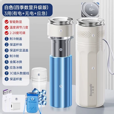 Carson Insulin Refrigeration Box Soyuducular - coconut-milk-white-temperature-displaying-all-season-upgrade-temperature-controlrefrigeration-compartment-metallic-ice-ring-cup-sleeve