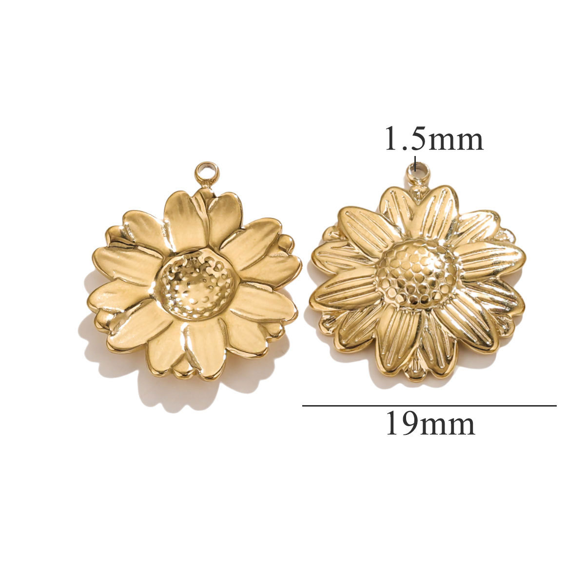 Acero inoxidable chapado en oro 18K nicho de verano sol colgante colgante colgante DIY pendientes collar impermeable