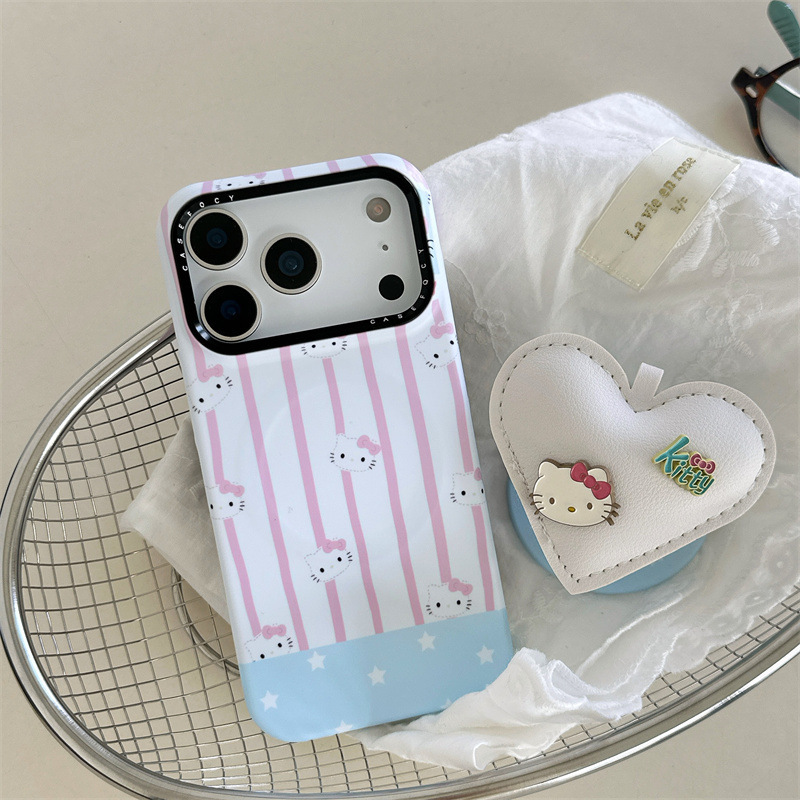 格纹立体KT爱心磁吸支架适用iPhone17苹果16ProMax/15/14手机壳女|undefined