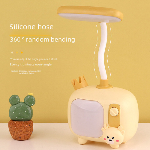 USB Mini Desk Lamp LED Eye-Caring Portable Foldable Dual Charger Night Light Event Promotion Gift Logo