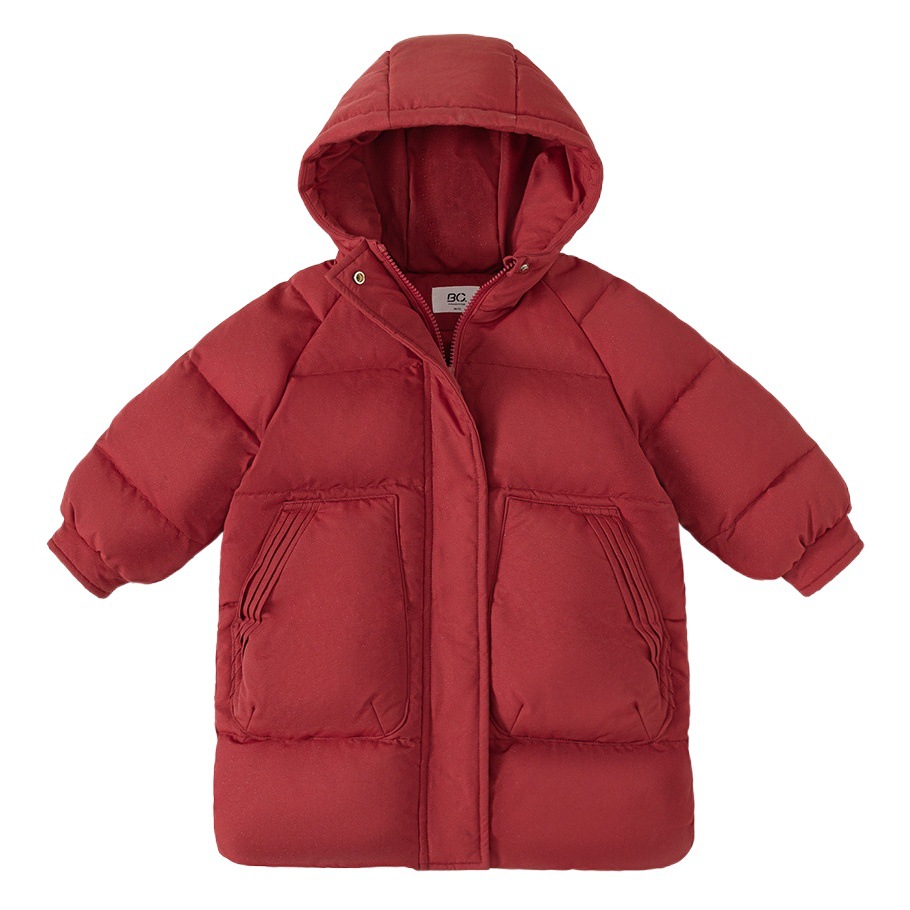 Babycity niños abajo chaqueta rojo largo invierno ropa para niños y niñas chaqueta con capucha caliente DY23005
