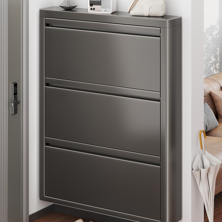 New Entry Shoe Cabinet Tipping Bucket Type Small Narrow Doorway Corridor Wall Simple Household Invisible Storage Small Shoe Cabinet