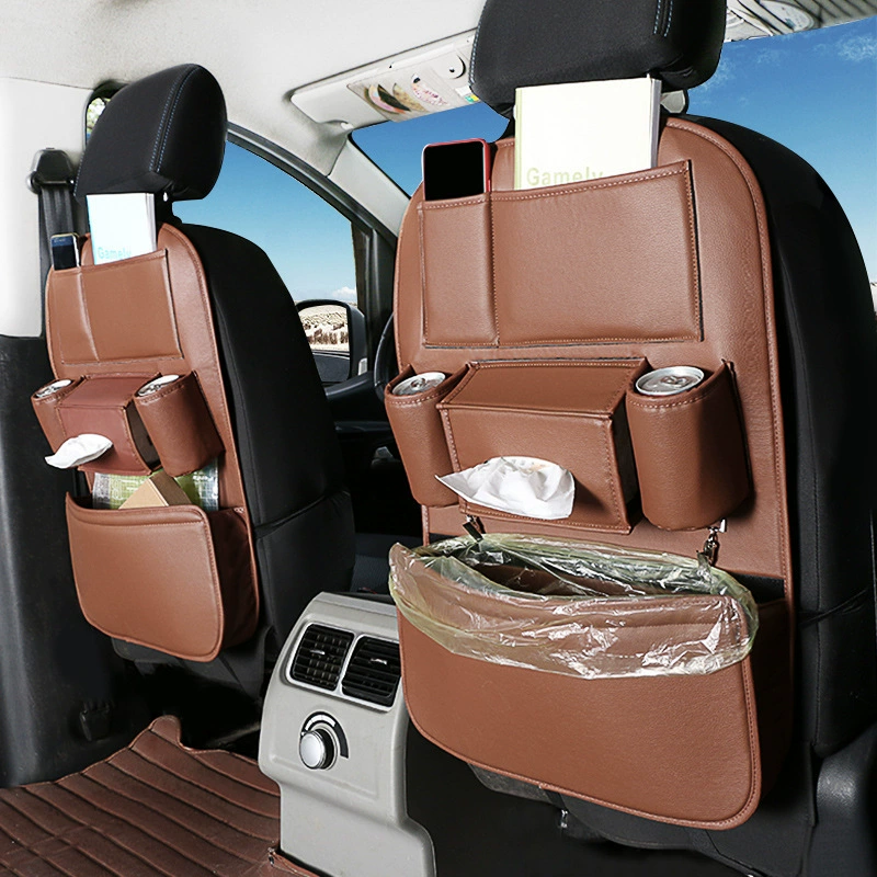 Автомобильный мешок для мусора Кожаная спинка автокресла Мусорное ведро для хранения Подвесная автомобильная сумка для хранения Deranfu Автомобильные принадлежности