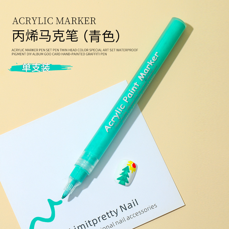 Graffiti pluma de pintura de uñas pluma de acrílico marcador de color de secado rápido Internet celebridad nueva herramienta de pintura de uñas sin luz
