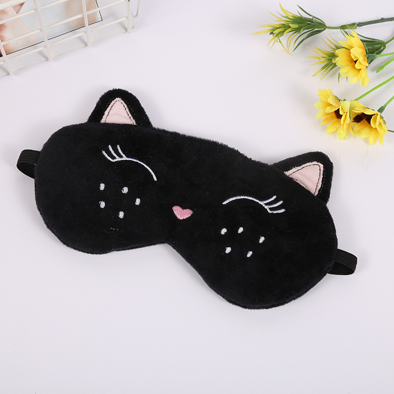 Cartoon Cat Eyelash Eye Mask - Purple