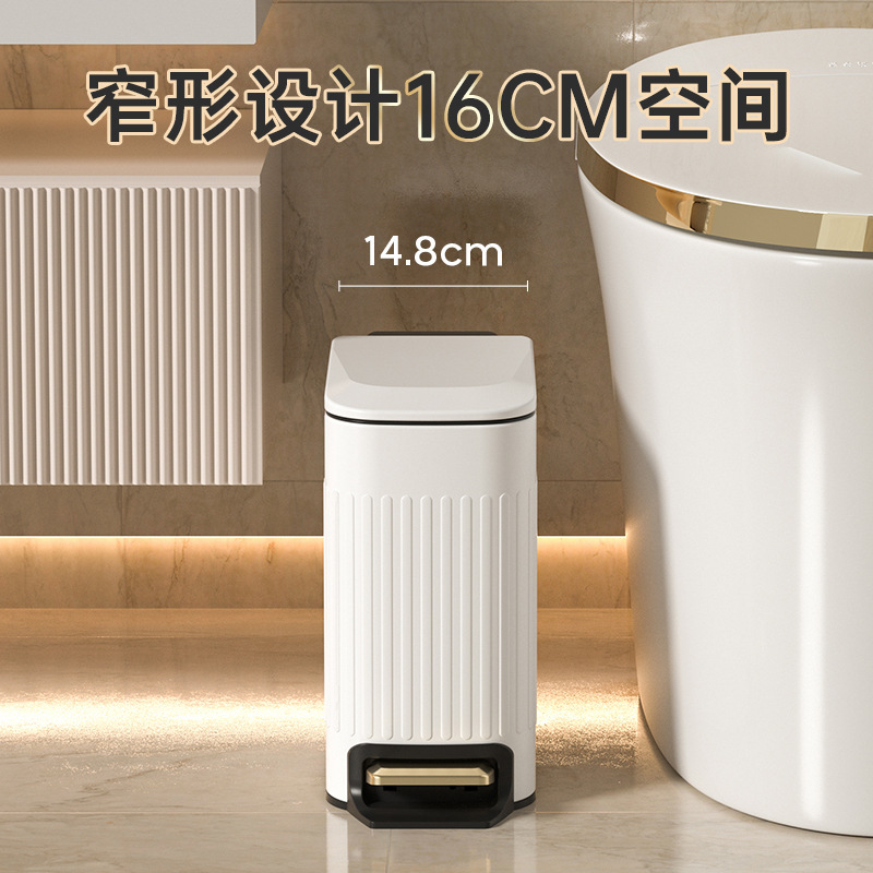 Bathroom Bathroom Trash Can Household Foot-Operated Toilet Sandwich Sanitary Bucket Foot-Operated Stainless Steel Belt New Product Bathroom Bathroom Trash Can Household Foot-Operated Toilet Sandwich Sanitary Bucket Foot-Operated Stainless Steel Belt New Product
