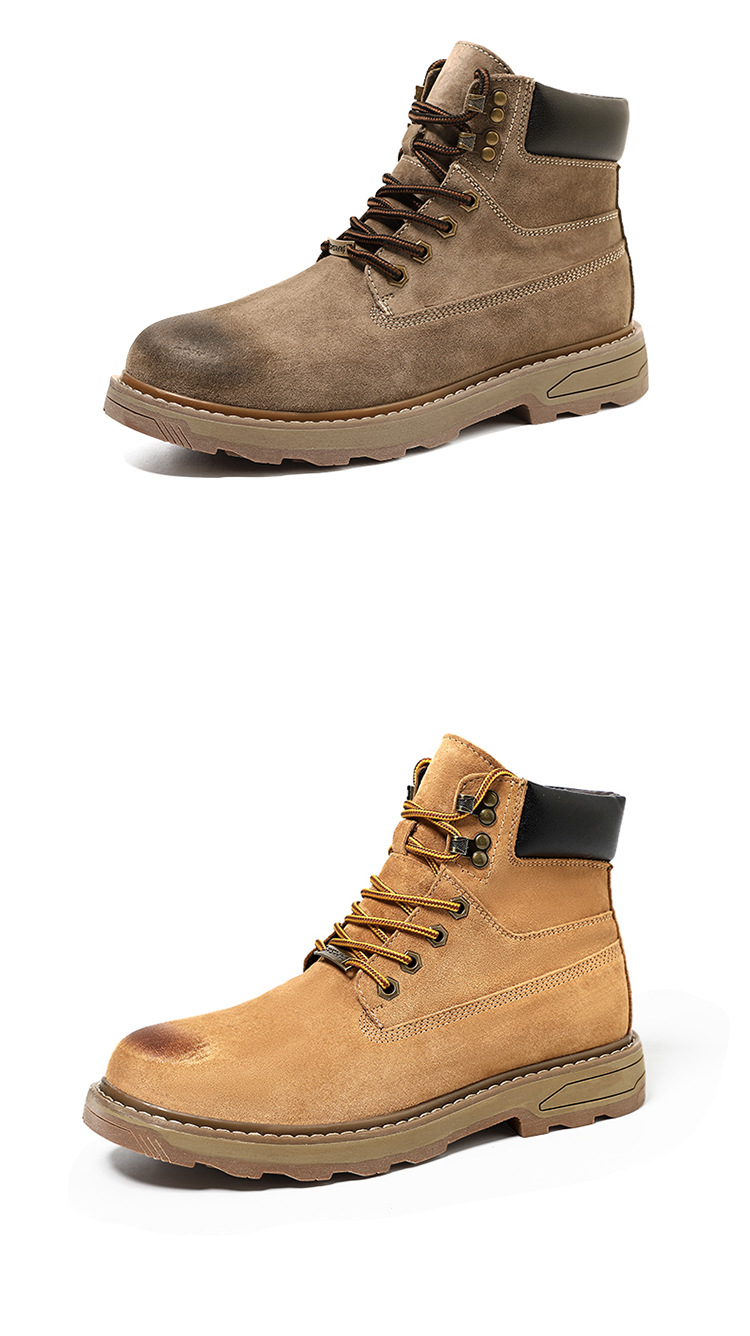 Ψηλές, μεγάλες κίτρινες μπότες, με στρώση κεφαλιού, δέρμα χοίρου, για υπαίθριες δραστηριότητες και ζεστά ανδρικά παπούτσια από κασμίρ_voghion.com