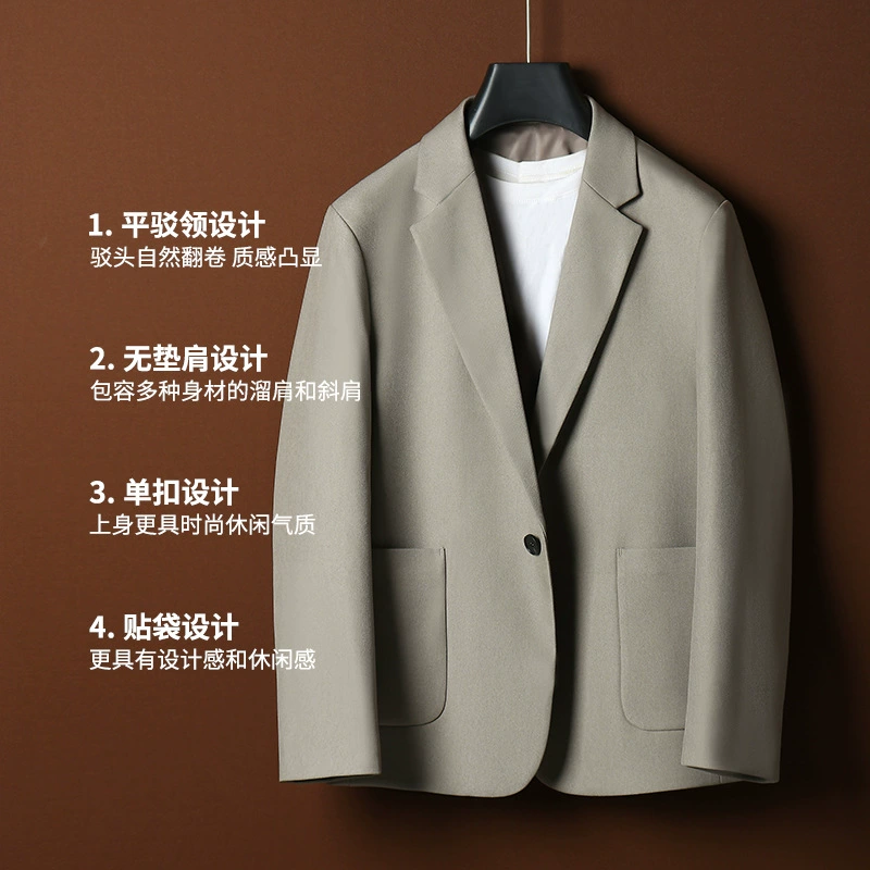 Cloth, men's demi-season set, classic suit for leisure, high-quality style