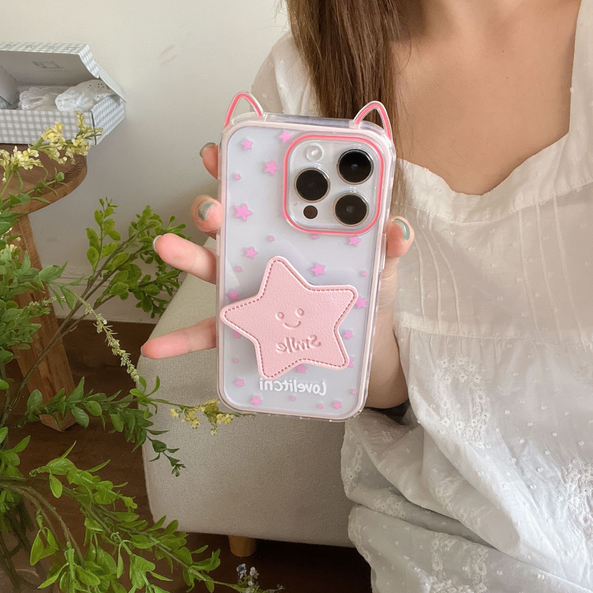 Simple estrella coreana de pantalla completa adecuada para estuche para teléfono móvil Apple 15ProMax 16