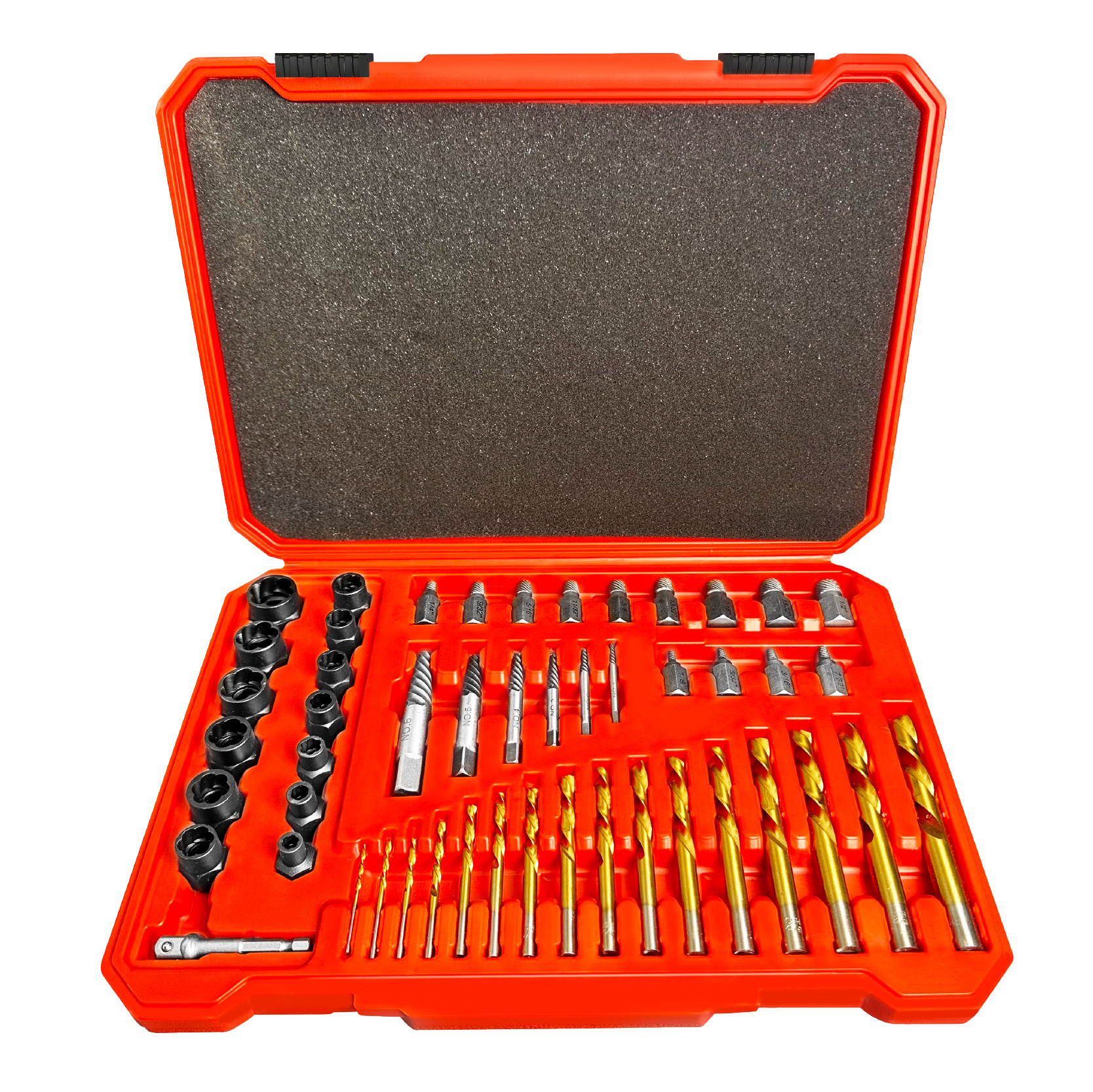 49PC公英制取出器破损螺母滑牙六角螺丝螺栓反丝倒丝器拆除工具套