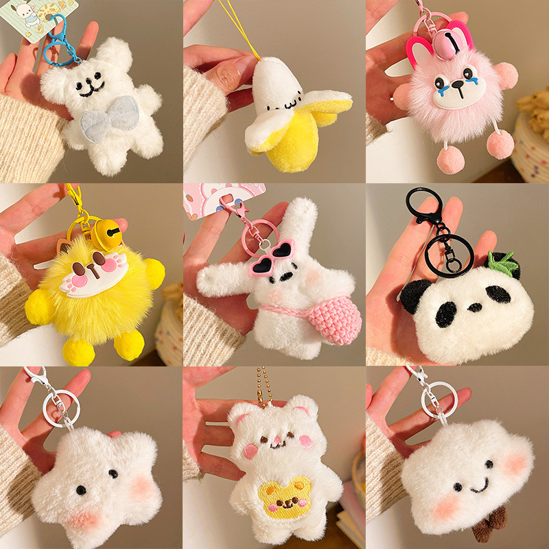 Pequeños regalos para actividades promocionales, puestos de mercado nocturno, lindos colgantes de peluche, juguetes decorativos, muñecos para mochila, llaveros