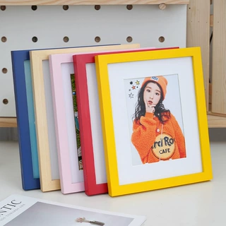定制彩色木制相框摆台多颜色创意相框儿童写真照片相框DIY装裱框
