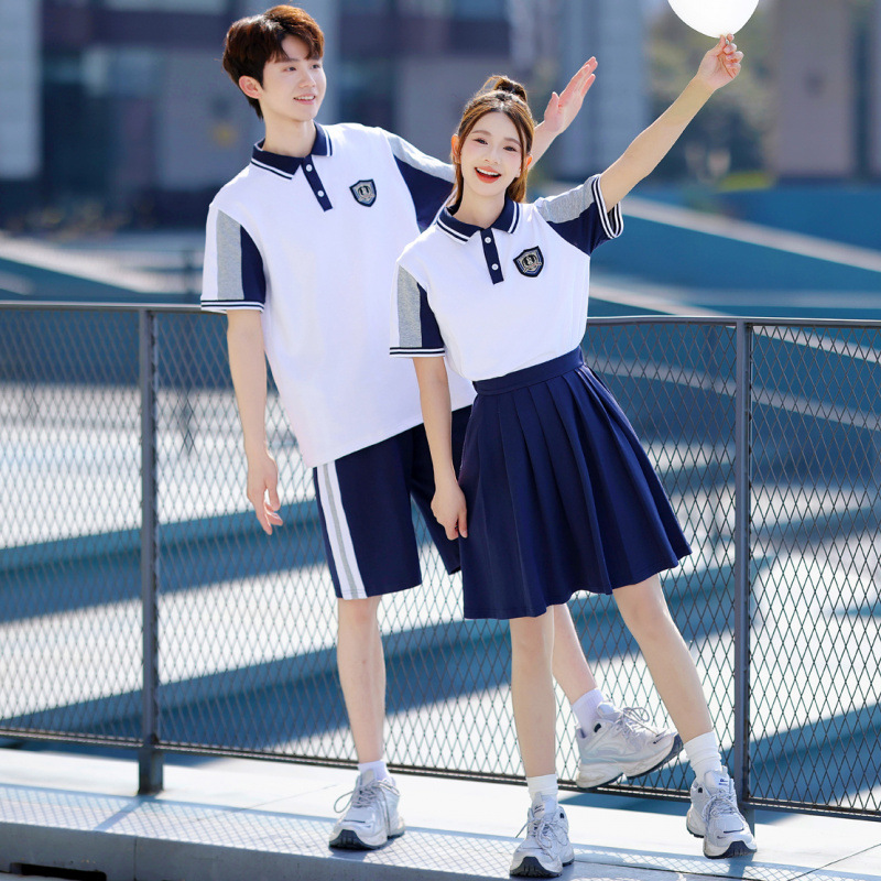 Summer Short-Sleeved Sports Suits for Elementary and Middle School Students, Class Uniforms, School Uniforms, Graduation Photos, Chorus Performance Costumes