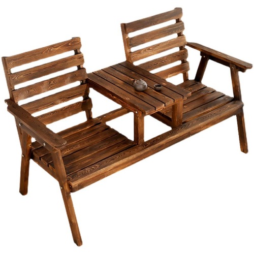 Rotten wood sofa and chair balcony leisure double courtyard garden table and chairs solid wood bench outdoor row chair home outdoor