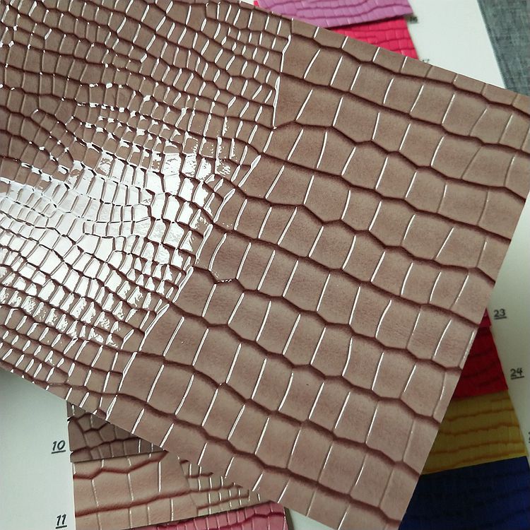 水晶亮面家具箱包皮带坐垫革高光鳄鱼纹皮革毛底人造革亮面鳄鱼纹