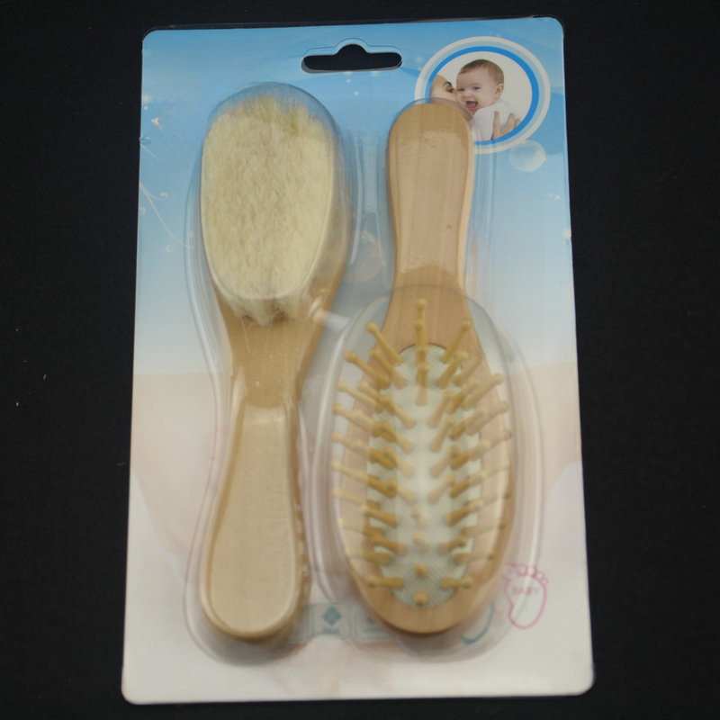 Baby Daily Care Products Wooden Shampoo Bath Wool Brush Soft Skin Care Cleaning Brush Wool Brush Set
