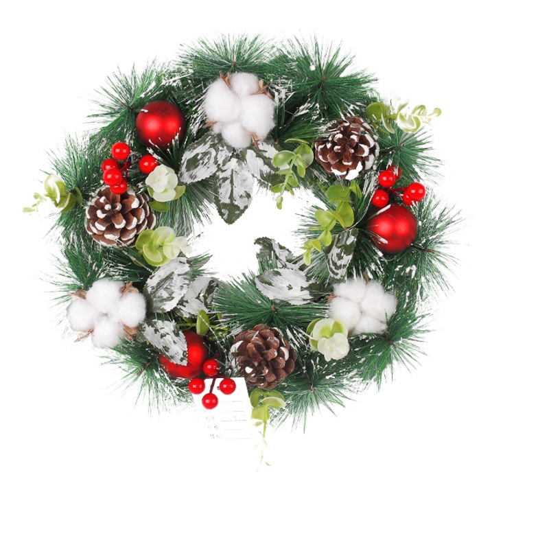 Hong Kong amor Navidad simulación de pino guirnalda puerta colgante Navidad muerto rama ratán anillo vacaciones Pino aguja guirnalda decoración suministros