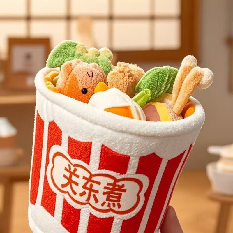 Tiktok Trending One-Bowl Oden Plush Toy and Spicy Hot Pot Set for Friends Role-Playing Plush Toy Tiktok Hot Item