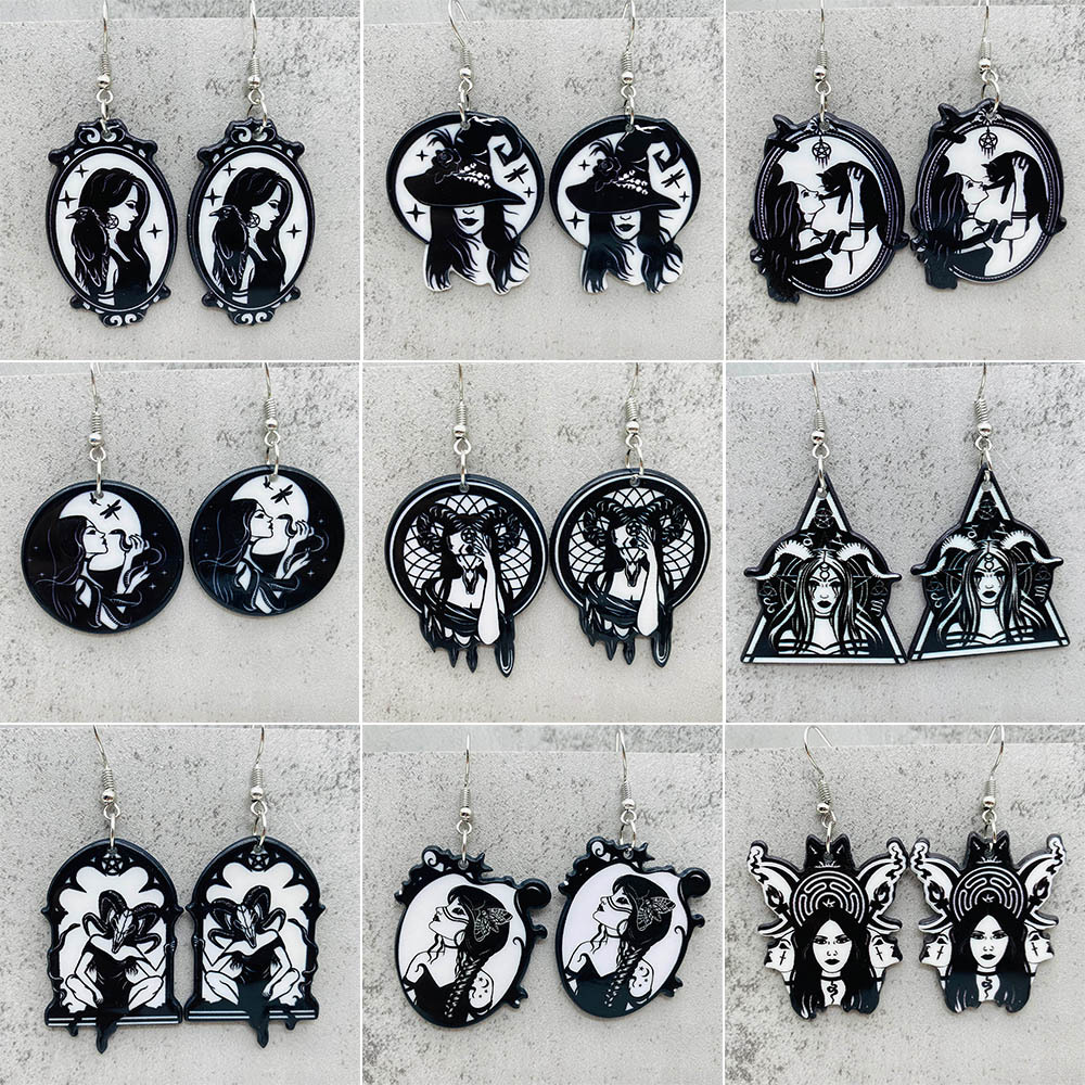 10g Weight Drop Earrings Classification 1 Pair Quantity Street Occasion Acrylic Material Halloween Festival Cartoon Character Pattern Women's Gender Cartoon Style Style 1 Pair Cartoon Style Cartoon Character Arylic Drop Earrings 无
