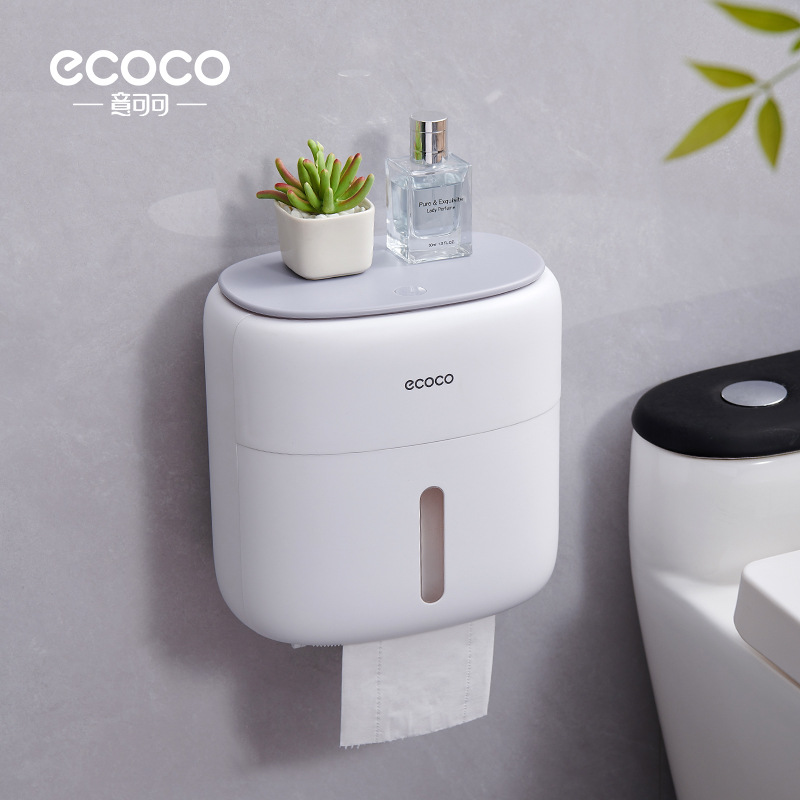 Caja caja de pañuelos de papel higiénico higiénicos rack de almacenamiento caja de pañuelos montado en la pared soporte de papel de rollo impermeable libre