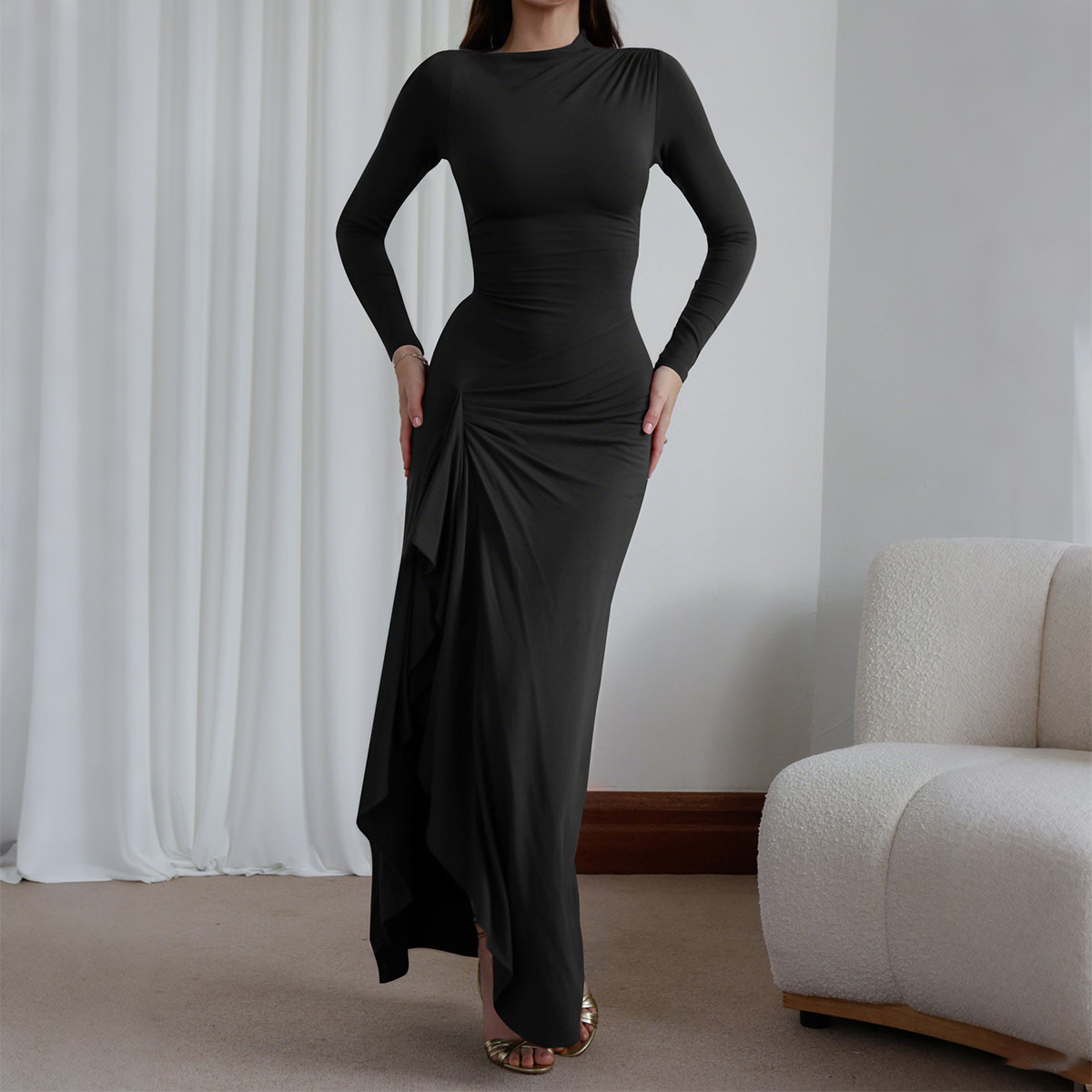 Women's Short-Sleeve Maxi Dress
