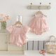 Baby Pink Sling Wrap Fart Clothes Summer New Baby Girl Sweet Princess dress Triangle Climbing Full Moon Clothes