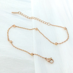 Titanium steel transfer bead round bead rice bead ankle chain for women fashionable leg ring jewelry women versatile accessories trendy ankle neck chain wholesale