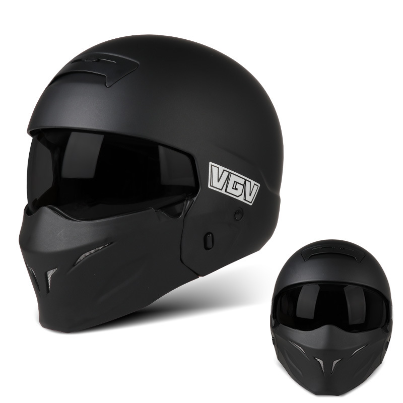 [En Existencia] Casco de Motocicleta Certificado 3C, Casco Integral Retro de Invierno para Motocicleta y Vehículo Eléctrico, para Hombre y Mujer, Combinación Scorpion
