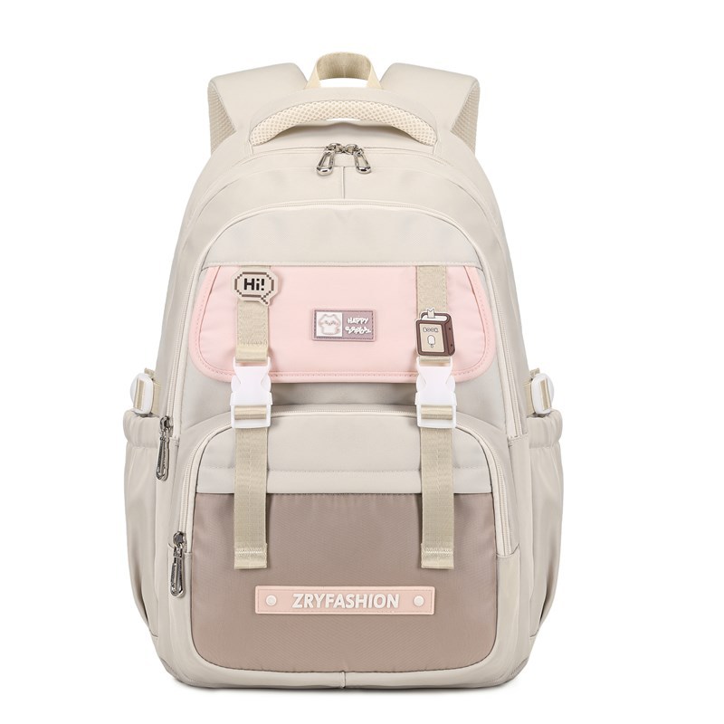 2025 pescado natural de alto valor de la cara mochila de alta capacidad multicapa de estudiantes de secundaria y secundaria simple y versátil