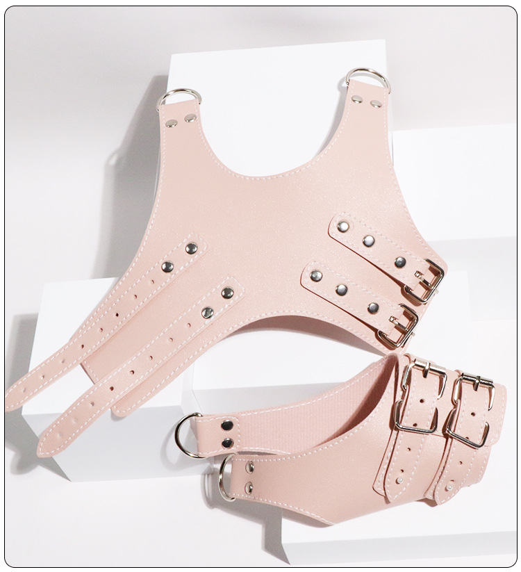 Jiuai Adult Bed Restraint Straps with Metal Handcuffs, Red Bondage Set — detail image 28